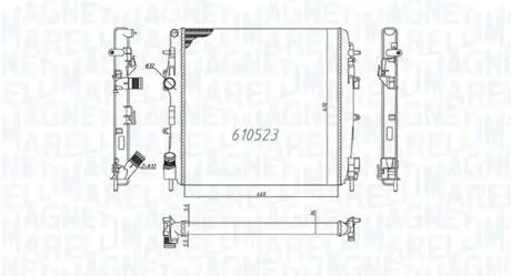 Радиатор, охлаждение двигателя MAGNETI MARELLI 350213995000