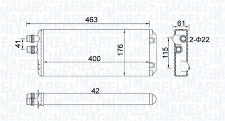 Радиатор печки MAGNETI MARELLI 350218325000