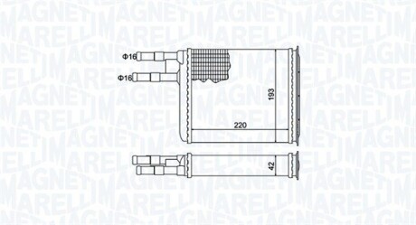 Радіатор пічки Citroen Jumper/Fiat Ducato/Peugeot Boxer 94- MAGNETI MARELLI 350218401000 (фото 1)