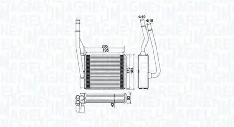 Радиатор печки Ford Transit Connect 1.4-2.0 98- MAGNETI MARELLI 350218414000