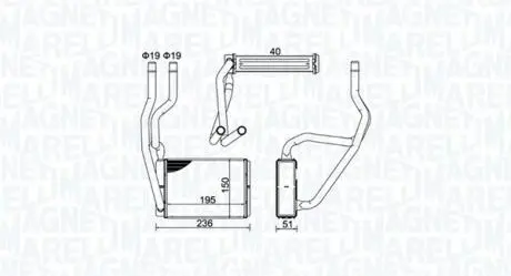 Радиатор печи MAGNETI MARELLI 350218421000