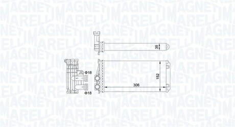 Радиатор печки Citroen DS5/Peugeot 3008/5008 09- MAGNETI MARELLI 350218435000