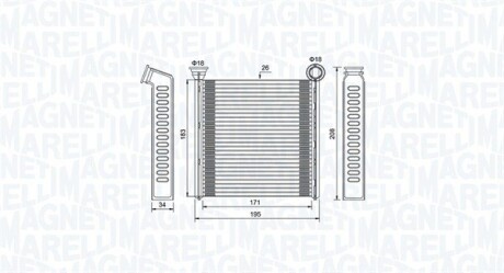 Радіатор пічки MAGNETI MARELLI 350218448000 (фото 1)