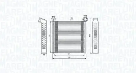Радиатор печки MAGNETI MARELLI 350218448000