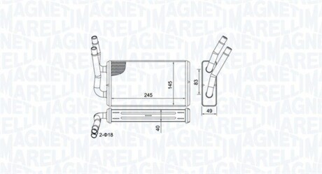 Радіатор пічки Ford Transit 2.0D-3.0D 00-14 MAGNETI MARELLI 350218450000