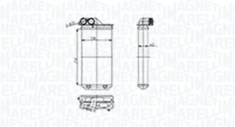 Радіатор пічки CITROEN C2, C2 ENTERPRISE, C3 I, C3 PLURIEL, PEUGEOT 1007 1.1-1.6D 02.02- MAGNETI MARELLI 350218460000