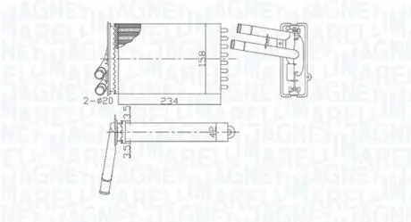 Радиатор печки Skoda Superb/VW Passat/Audi A4 1.6-4.0 94- MAGNETI MARELLI 350218462000