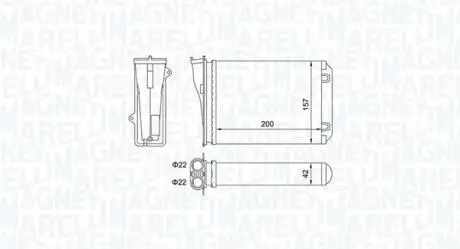 Радіатор пічки CITROEN C3 / C3 ORIGIN III, PEUGEOT 2008 I, 208 I, 208/HATCHBACK 1.0-1.6D 03.12- MAGNETI MARELLI 350218463000
