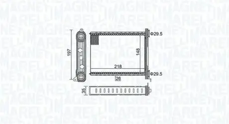 Радиатор печки Renault Trafic/Opel Vivaro 1.6 dCi 14- MAGNETI MARELLI 350218464000