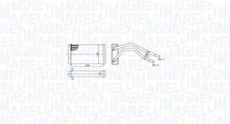 Радіатор пічки Ford Transit 2.0/2.4/2.5D 94- знятий з виробн. MAGNETI MARELLI 350218477000