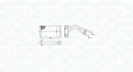 Радиатор печки Ford Transit 2.0/2.4/2.5D 94- снят с производ.. MAGNETI MARELLI 350218477000