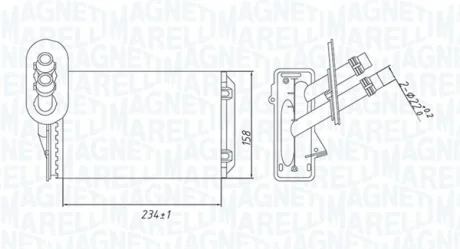 HEATER VW радіатор пічки Golf IV, Bora,Seat,Skoda Octavia 96- MAGNETI MARELLI 350218492000