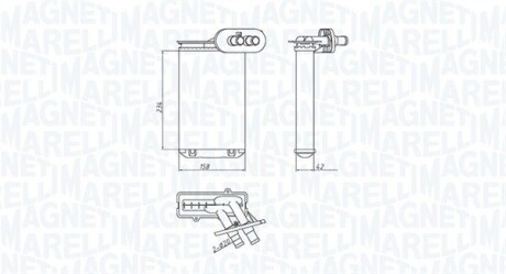 Радіатор пічки VW Caddy II/Golf I-IV 1.4-1.9 TDI 95-02 MAGNETI MARELLI 350218494000