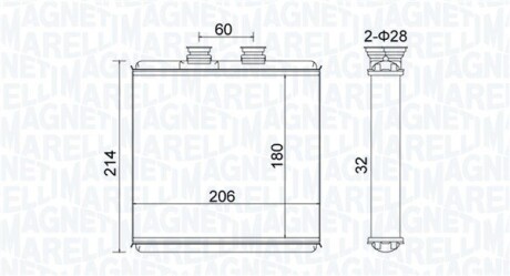 Радіатор пічки MB C-class (W204)/E-class (W212) 07-16 MAGNETI MARELLI 350218510000