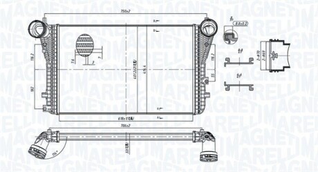 Радиатор интеркулера VW Caddy III 1.9 TDI 04-10 MAGNETI MARELLI 351319204040