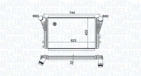 Радіатор інтеркулера VW Caddy III/IV 1.6-2.0 TDI 10- MAGNETI MARELLI 351319204050