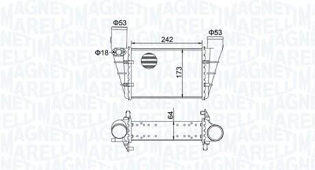 Радіатор інтеркулера Audi A4/A6/VW Passat 1.8/1.9TDI 95-05 MAGNETI MARELLI 351319204070