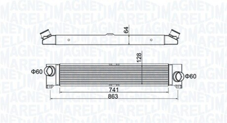 Радиатор интеркулера Citroen Jumpy/Peugeot Expert 2.0-3.0HDi 06- MAGNETI MARELLI 351319204230