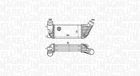 Радіатор інтеркулера Citroen Jumper/Fiat Scudo/Peugeot Expert 1.6/2.0/2.2D Multijet/HDi 06- MAGNETI MARELLI 351319204260 (фото 1)