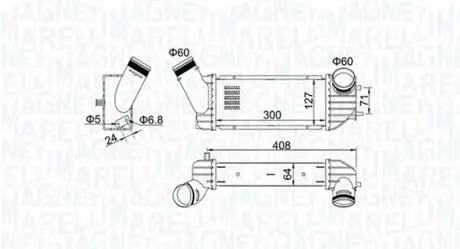 Інтеркулер CITROEN XSARA, PEUGEOT 307 2.0D 08.00-12.09 MAGNETI MARELLI 351319204340