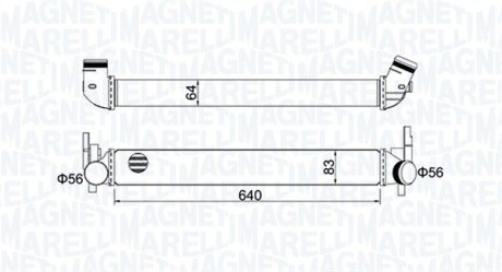 Радиатор интеркулера Skoda Roomster/Fabia 08- MAGNETI MARELLI 351319204410