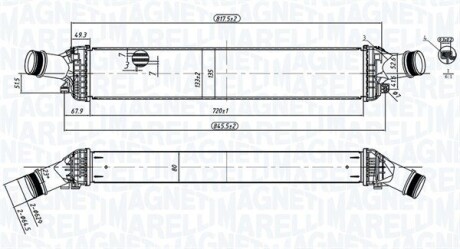 Радиатор интеркулера Audi A4/A5/A6 2.0TFSI/2.7/3.0TDI 07-18 MAGNETI MARELLI 351319204430