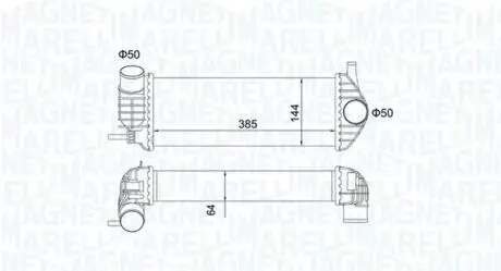 Радиатор интеркулера Renault Kangoo 1.5 dCi 08- MAGNETI MARELLI 351319204480