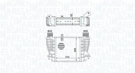 RENAULT Інтеркулер Clio III,Modus,Nissan Cube,Juke Note,NV200 1.5dCi 05- MAGNETI MARELLI 351319204710