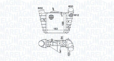 Радіатор інтеркулера Skoda Fabia/Roomster 99- MAGNETI MARELLI 351319204750 (фото 1)