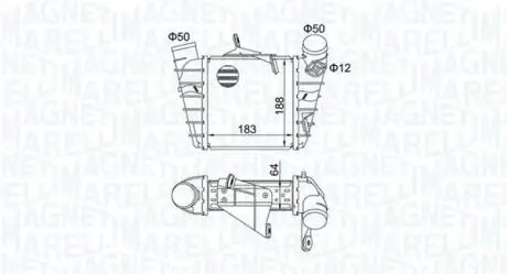 Радиатор интеркулера Skoda Fabia/Roomster 99- MAGNETI MARELLI 351319204750