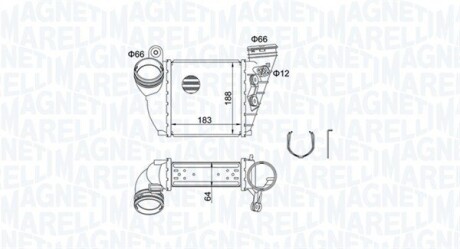 Радиатор интеркулера Skoda Fabia/Roomster 99- MAGNETI MARELLI 351319204870