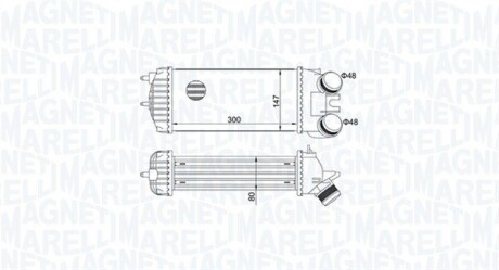 Радіатор інтеркулера Citroen Berlingo/Peugeot Partner 1.6 HDi 04- MAGNETI MARELLI 351319205110