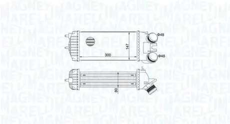 Радиатор интеркулера Citroen Berlingo/Peugeot Partner 1.6 HDi 04- MAGNETI MARELLI 351319205110