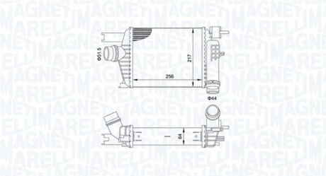 Радиатор интеркулера Dacia Duster 1.2 TCe 13-/Renault Clio 1.5 dCi 12- MAGNETI MARELLI 351319205160