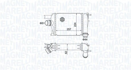 Радіатор інтеркулера Renault Clio/Dacia Logan/Dokker 1.5dCi 12- MAGNETI MARELLI 351319205170