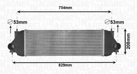 Радиатор интеркулера Suzuki Grand Vitara 1.9DDiS 05-15 MAGNETI MARELLI 351319205180