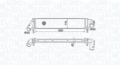 Радиатор интеркулера Dacia Duster/Logan/Sandero 1.5 dCi 08- MAGNETI MARELLI 351319205260