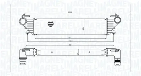 FIAT Інтеркулер 500L 0.9, 1.3, 1.4 12-, TIPO 1.3, 1.4 16- MAGNETI MARELLI 351319205530