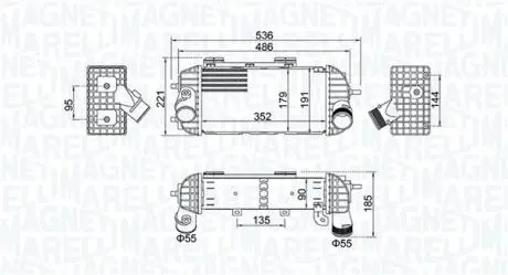 Інтеркулер HYUNDAI TUCSON, KIA SPORTAGE IV 2.0D 06.15-09.22 MAGNETI MARELLI 351319205760