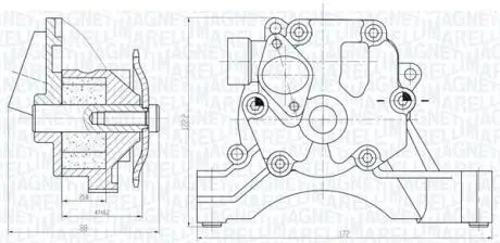 VW помпа мастила Audi A3,Skoda Fabia II,Octavia II,SuperB II,Golf V,Jetta III,Passat,Polo,Touran 1.4/1.6 MAGNETI MARELLI 351516000033