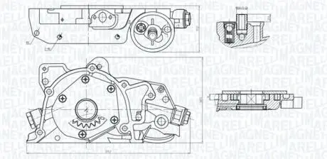 OPEL помпа мастила Astra F,Kadett E,Omega A B,Vectra A MAGNETI MARELLI 351516000045