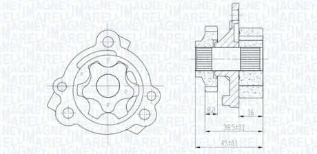 Масляний насос HYUNDAI I10 I, I10 II, I20 I, I20 II, KIA PICANTO II, PICANTO III, RIO III, RIO IV, STONIC 1.2-1.2LPG 09.08- MAGNETI MARELLI 351516000111