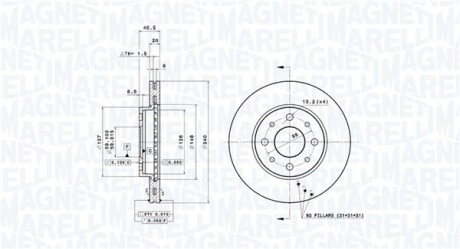 Тормозной диск MAGNETI MARELLI 360406023700