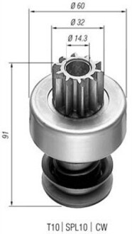 Провідна шестерня стартер MAGNETI MARELLI 940113020143