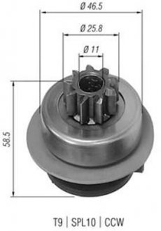 Бендикс стартера MAGNETI MARELLI AMB0186 (фото 1)