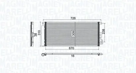 Конденсер кондиционера MAGNETI MARELLI BC807