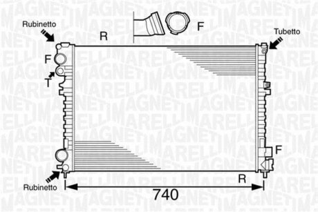 Радіатор, охолодження двигуна MAGNETI MARELLI BM1027