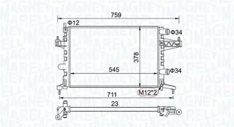 Радиатор, охлаждение двигателя MAGNETI MARELLI BM829