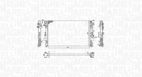 Радиатор, охлаждение двигателя MAGNETI MARELLI BM955