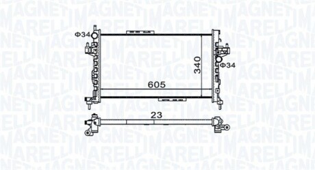 Радиатор, охлаждение двигателя MAGNETI MARELLI BM977